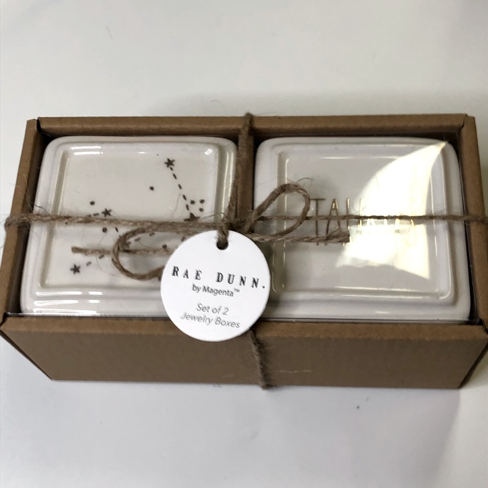 Rae Dunn Ceramic Taurus Jewelry Trinket Boxes